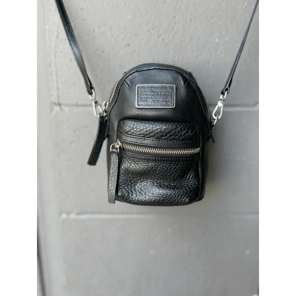 Marc by Marc Jacobs Standard Supply Mini Leather Xbody Backpack Black Zip Bag - Picture 4 of 11